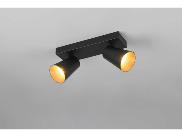 Trio Sharp barre de spots GU10 max. 2x10 W noir mat