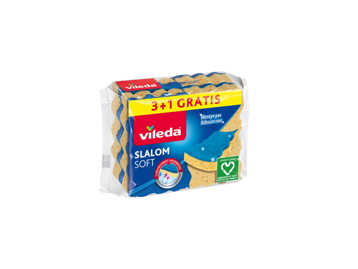 Vileda Slalom Soft schuurspons 3+1 gratis