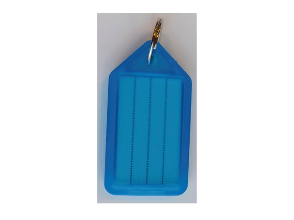 Étiquette de clé grand bleu