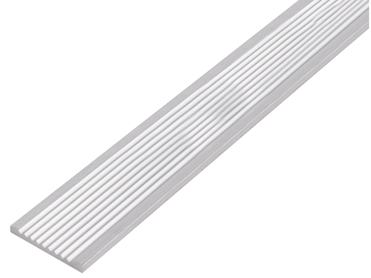 Slijtstrip geribbeld 40x3 mm 100cm aluminium