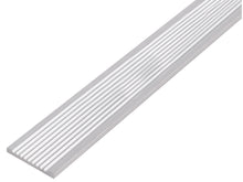 Slijtstrip geribbeld 40x3 mm 100cm geanodiseerd aluminium zilver