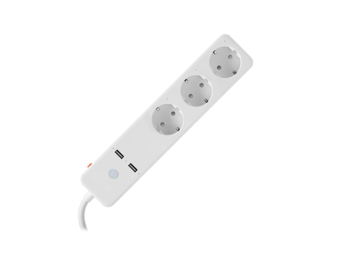 Qnect Smart stekkerdoos 3x met kabel wifi 1,5m wit