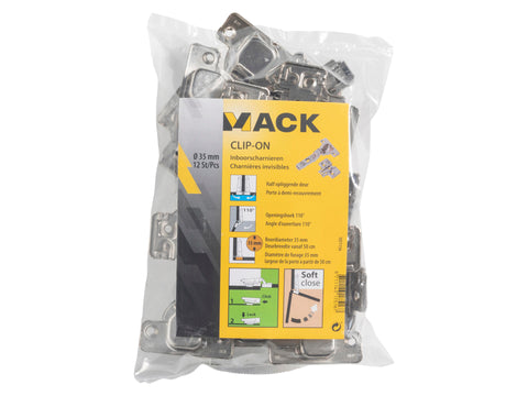 Mack Soft Close Clip-On scharnier half opliggende deur 35mm 12 stuks