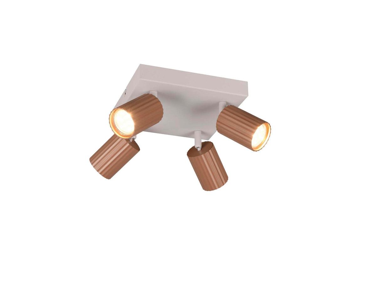 Trio Soka balkspot GU10 4x5 W bruin