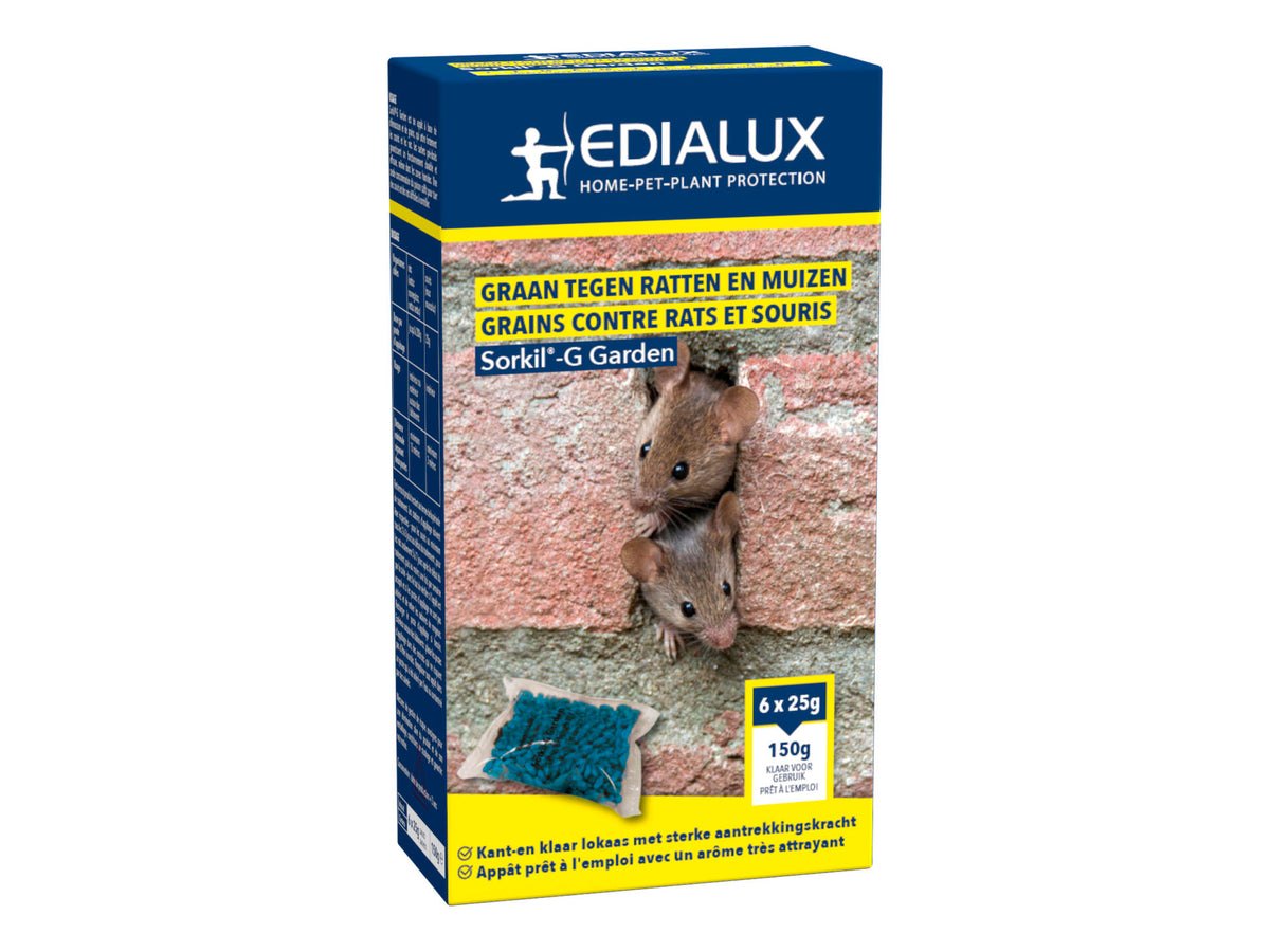 Edialux Sorkil-G Garden graan tegen ratten en muizen 6x25 g