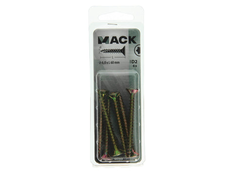 Mack Spaanplaatschroeven TX25 60x6 mm geelverzinkt 6 stuks