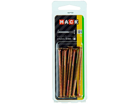 Mack Spaanplaatschroeven TX25 70x4,5 mm geelverzinkt 9 stuks