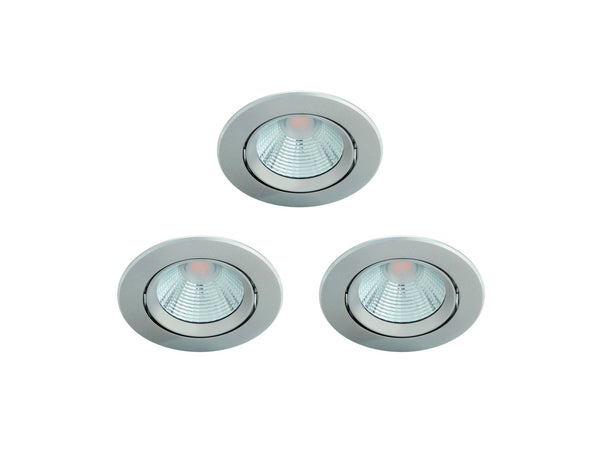 Philips Sparkle LED inbouwspot reflector 3x5 W dimbaar nikkel grijs