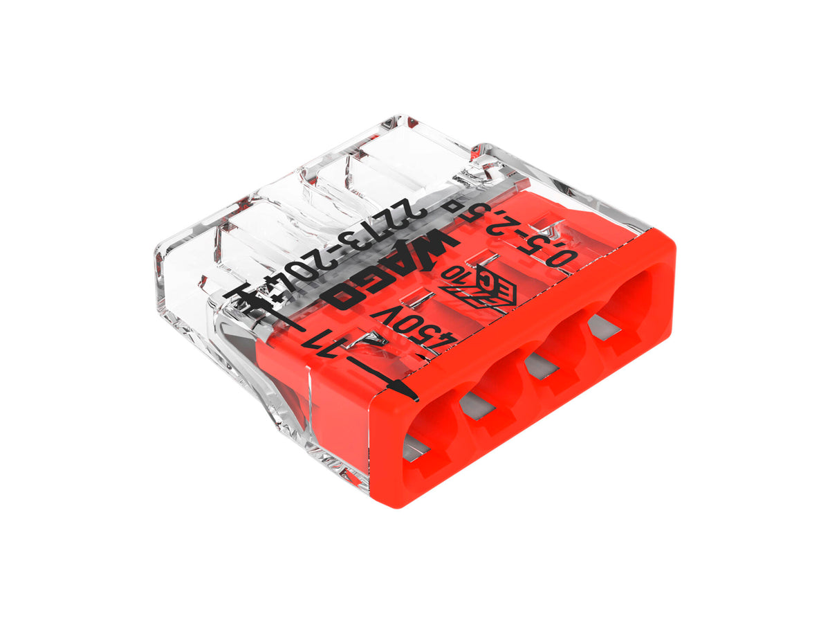 Wago Steekklem 4x 0,5-2,5 mm² rood 10 stuks