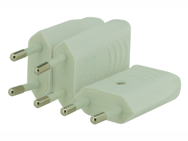Stekker 2,5A wit 3 stuks