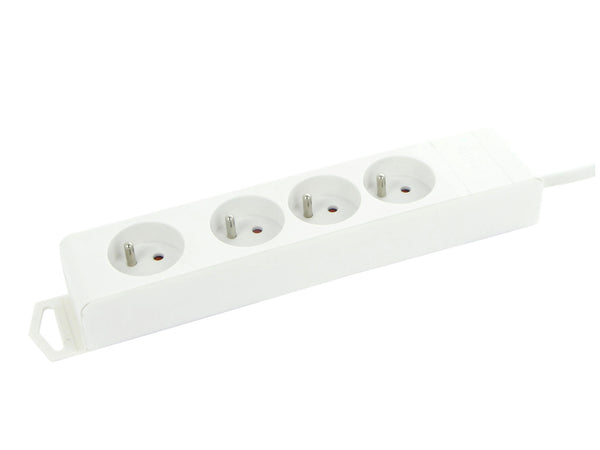 Profile Bloc multiprise 4x avec câble blanc