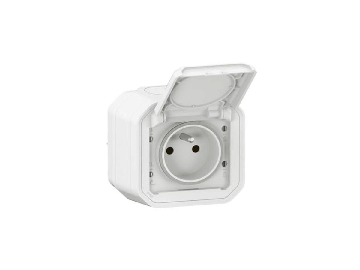 Legrand Stopcontact met penaarde wit