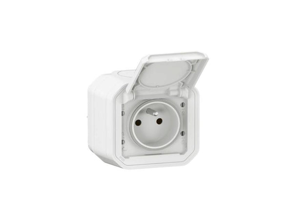 Legrand Prise avec broche de terre blanche