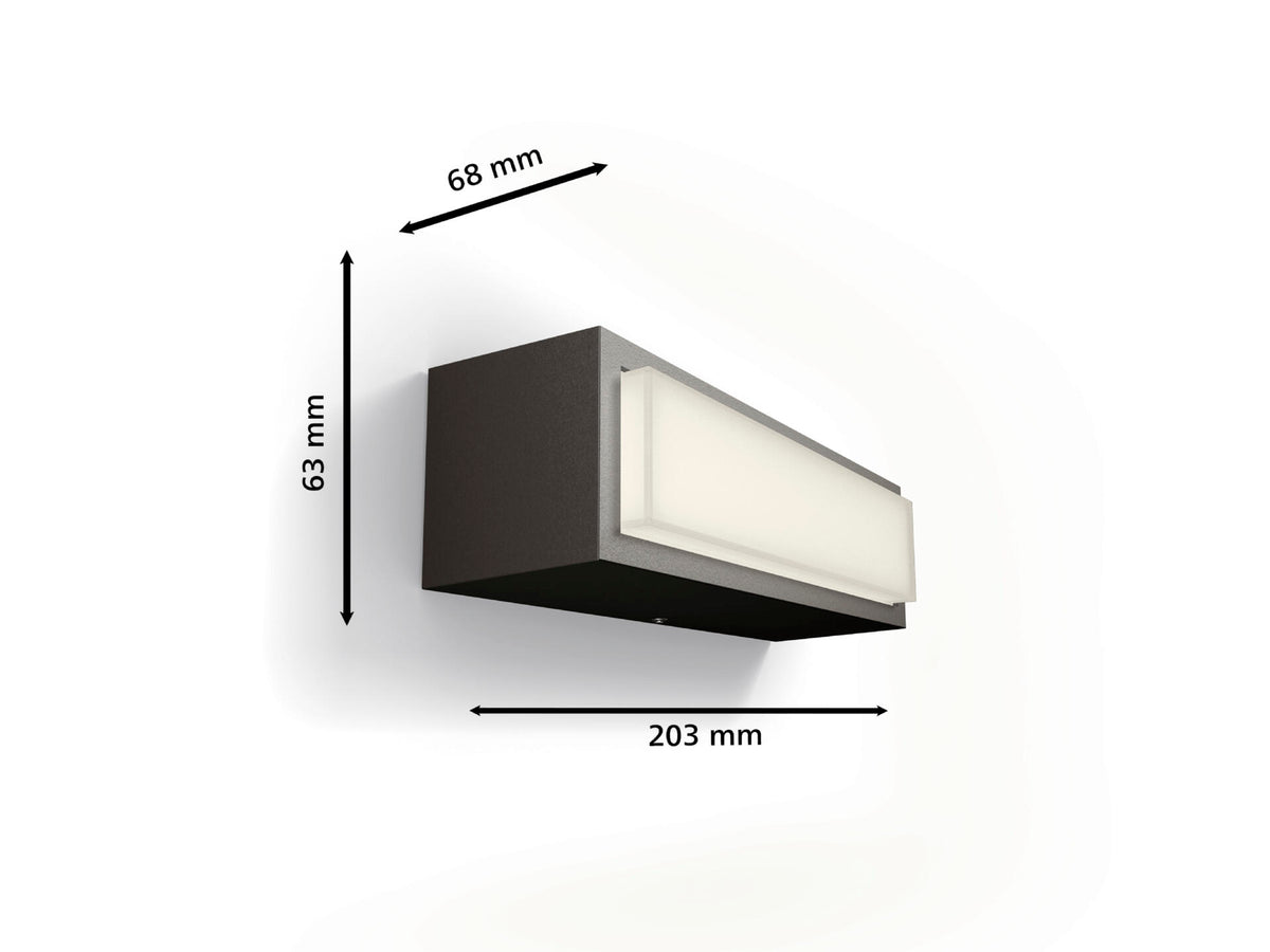 Philips Stratosphere LED wandlamp 3,8W frontaal licht antraciet