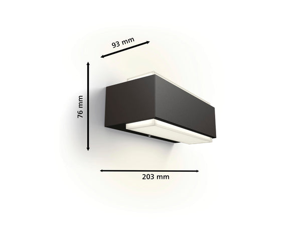 Philips Stratosphere LED wandlamp 3,8W licht omlaag antraciet