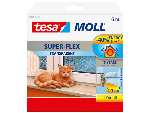 Tesa Super-Flex bourrelet 6m 0,9cm transparent