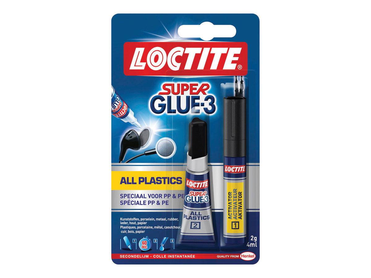 Loctite Super Glue 3 All Plastics secondelijm 2g