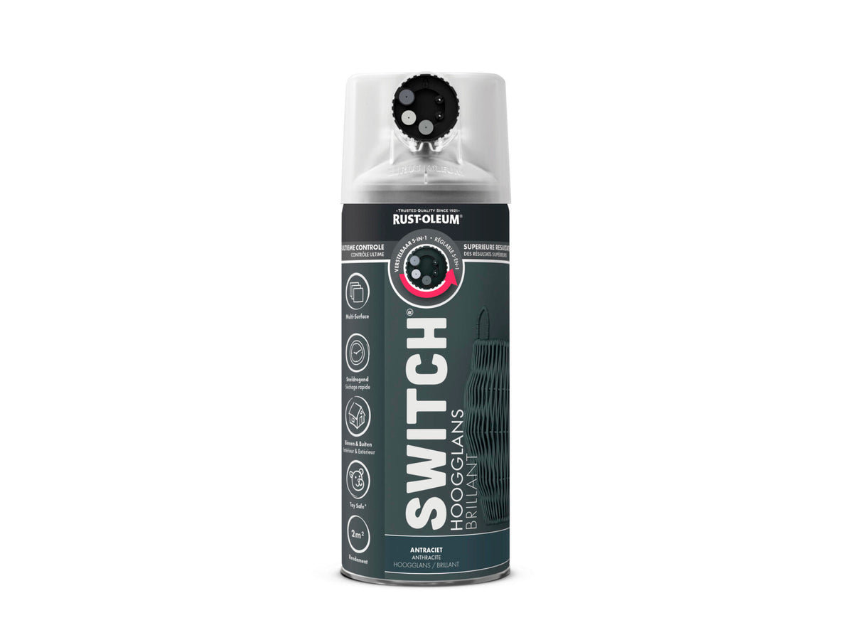 Rust-oleum Switch spuitlak antraciet hoogglans 400ml