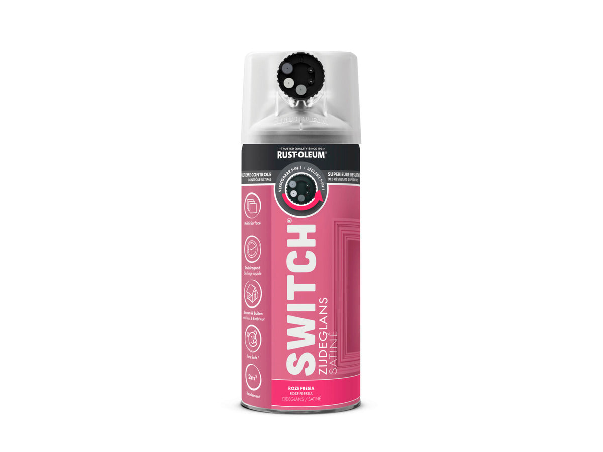 Rust-oleum Switch spuitlak roze fresia zijdeglans 400ml