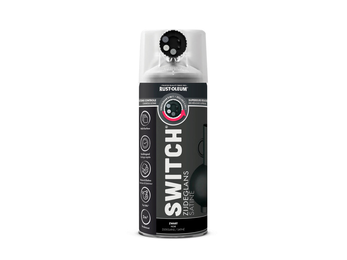 Rust-oleum Switch spuitlak zwart zijdeglans 400ml