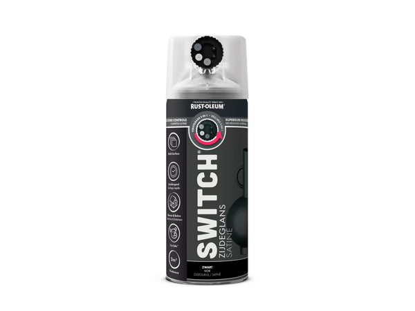 Rust-oleum Switch spuitlak zwart zijdeglans 400ml