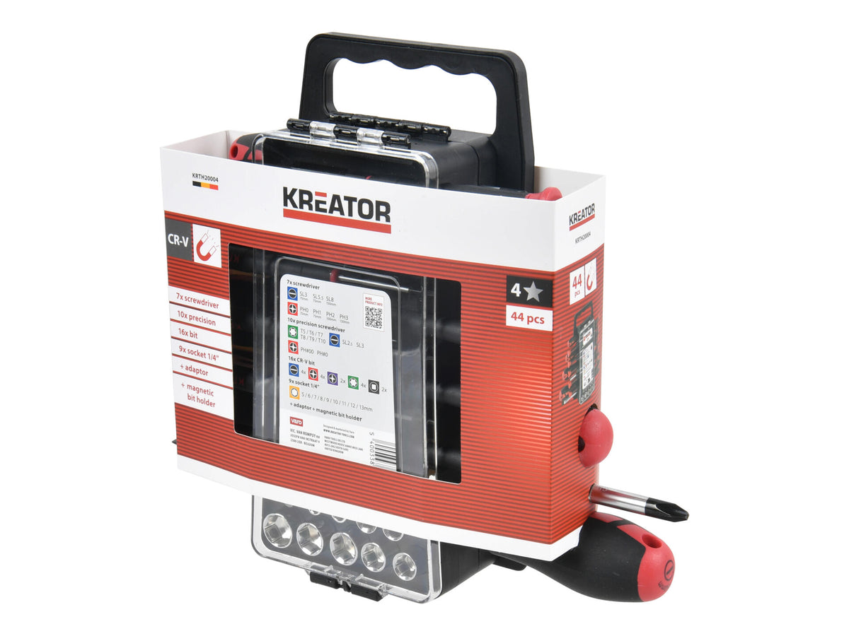 Kreator KRTH20004 schroevendraaierset SL/PH/T 44-delig