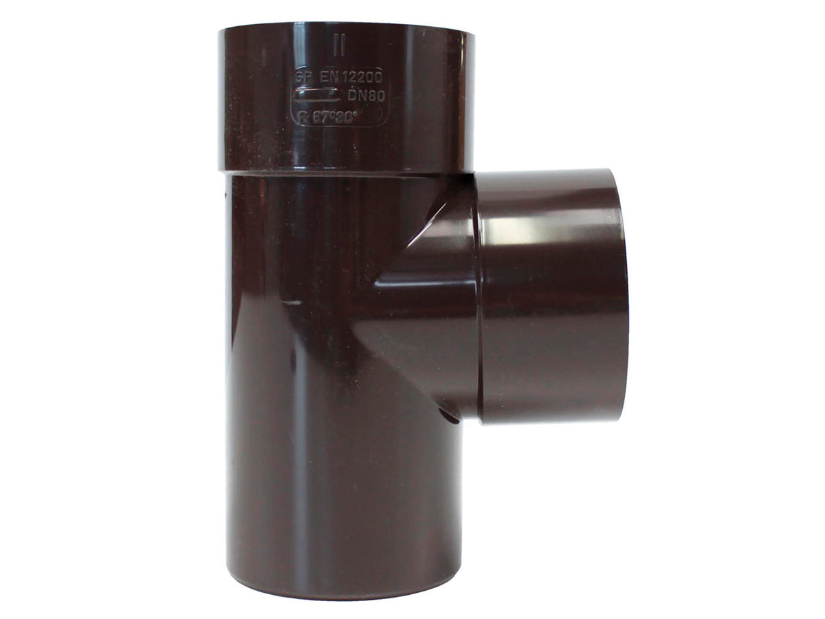 Scala T-stuk regenwaterafvoer 87° 80mm bruin