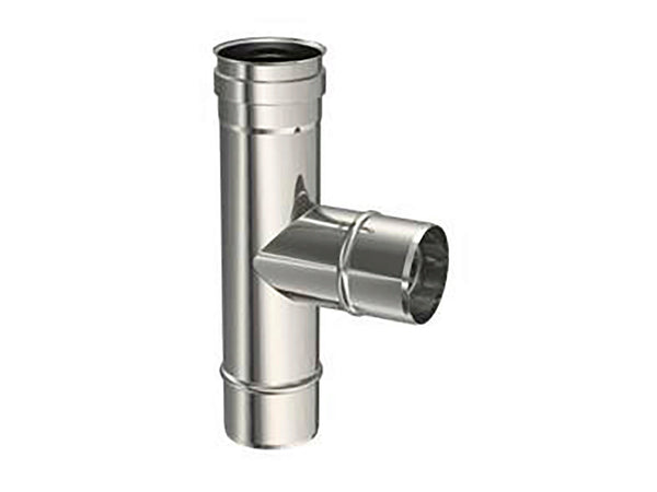 Saninstal T pour poêle à pellets inox 90° 80mm