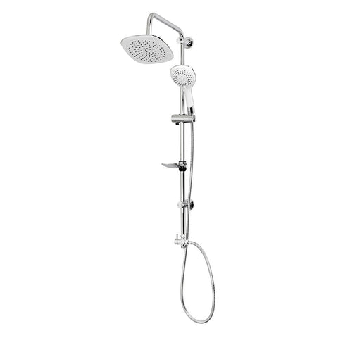 BELVIT douchesysteem met regendouche en handdouche wit chroom vierkant, douchesystemen — SKU MB-39999-44706, EAN 5404029134084