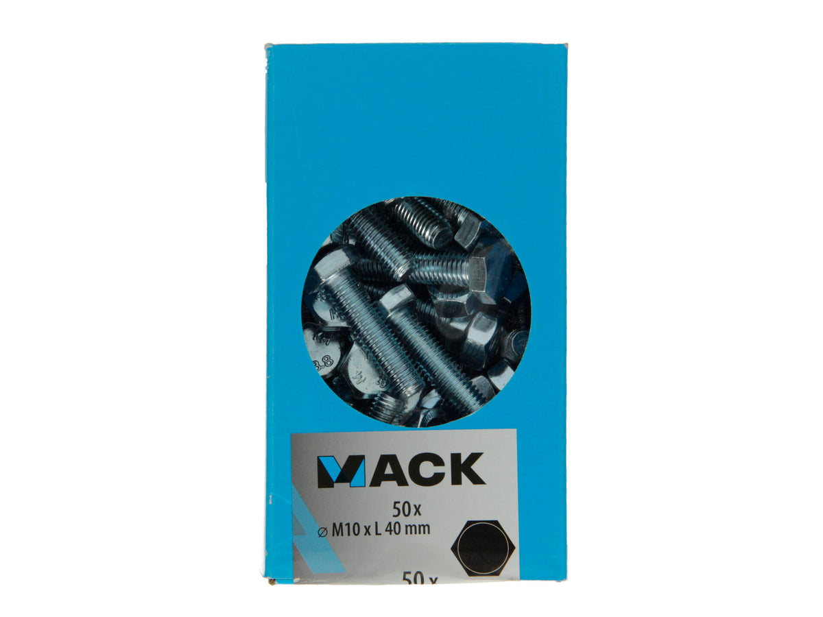 Mack Tapbout met moer M10 40mm verzinkt 50 stuks