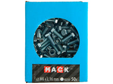 Mack Tapbout met moer M6 16mm verzinkt 50 stuks