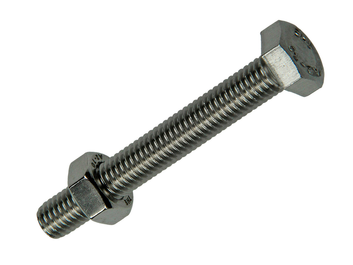Mack Tapbout met moer M8 60mm inox 2 stuks