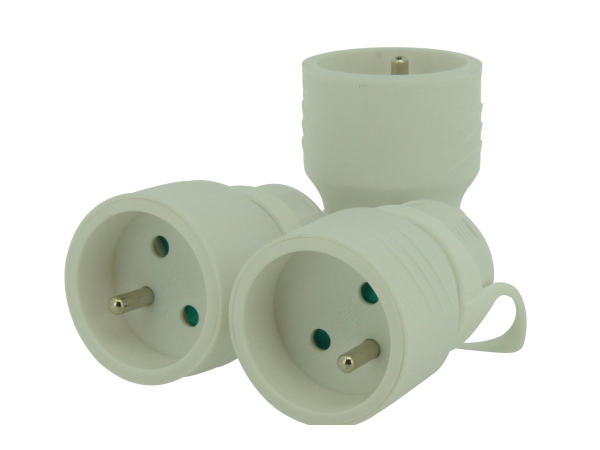 Tegenstekker 16A wit 3 stuks