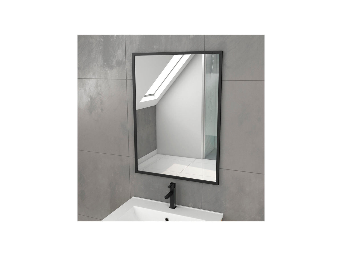 Aurlane Timber spiegel + kader 55x75 cm zwart