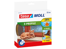 Tesa Tochtstrip E 25m 0,9cm bruin