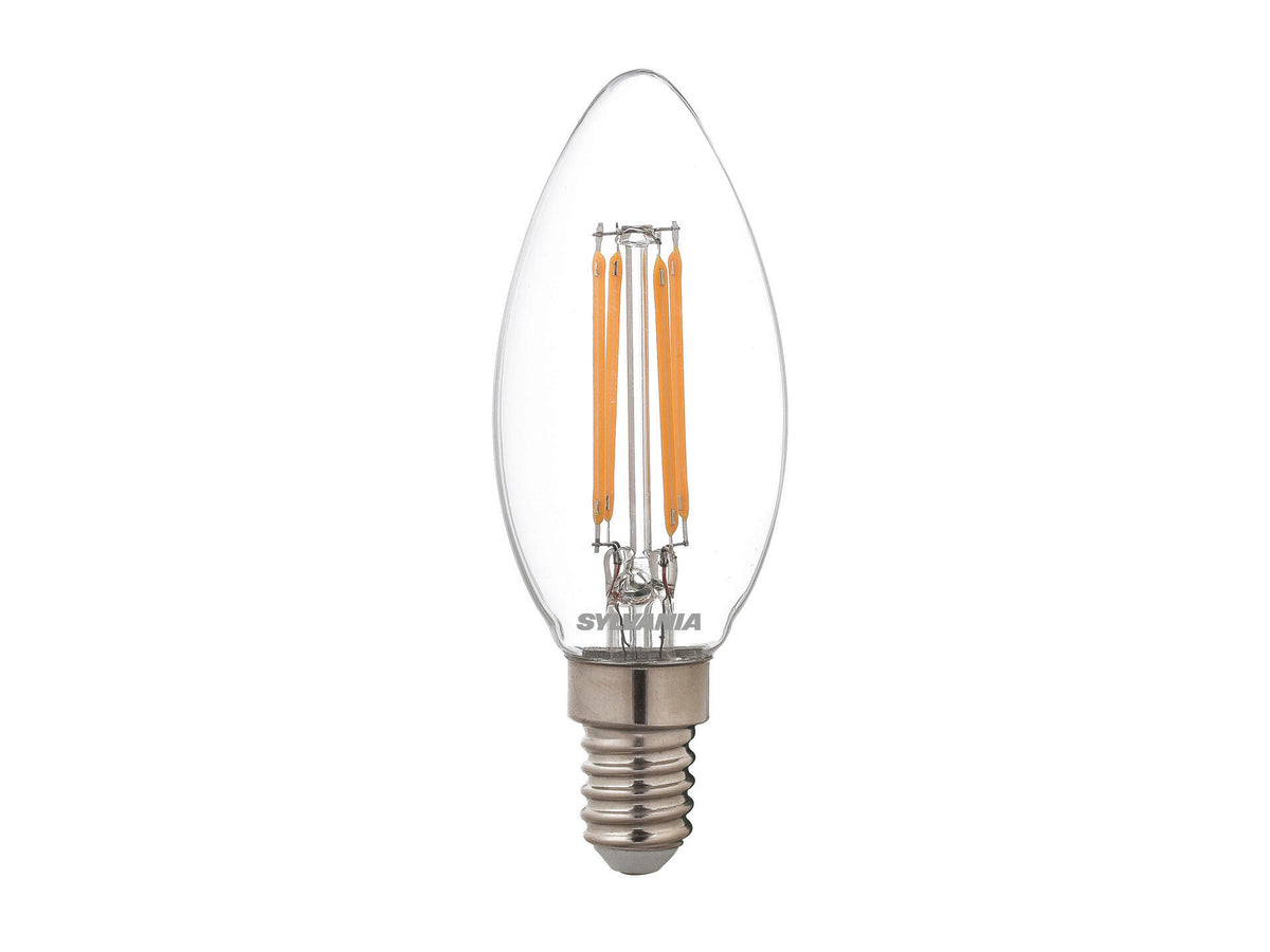 Sylvania Toledo LED kaarslamp filament E14 4,5W dimbaar warm wit