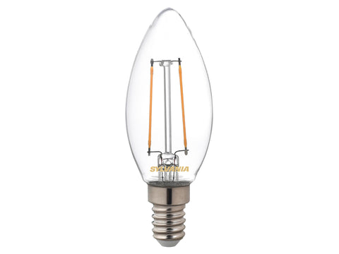 Sylvania Toledo LED kaarslamp filament breed E14 2,5W warm wit