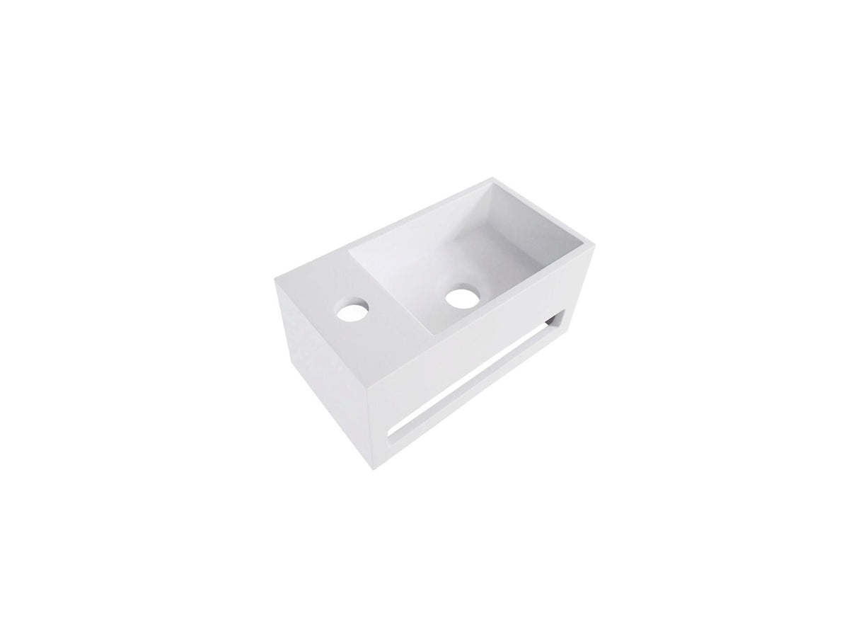 Trevi handenwasser links 35cm solid surface wit