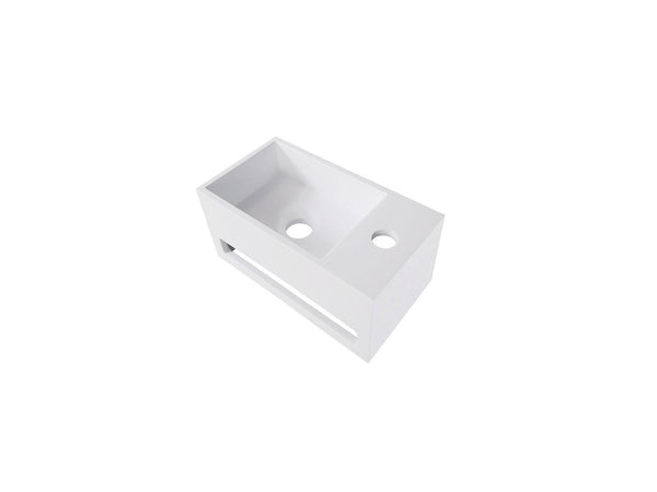 Trevi handenwasser rechts 35cm solid surface wit