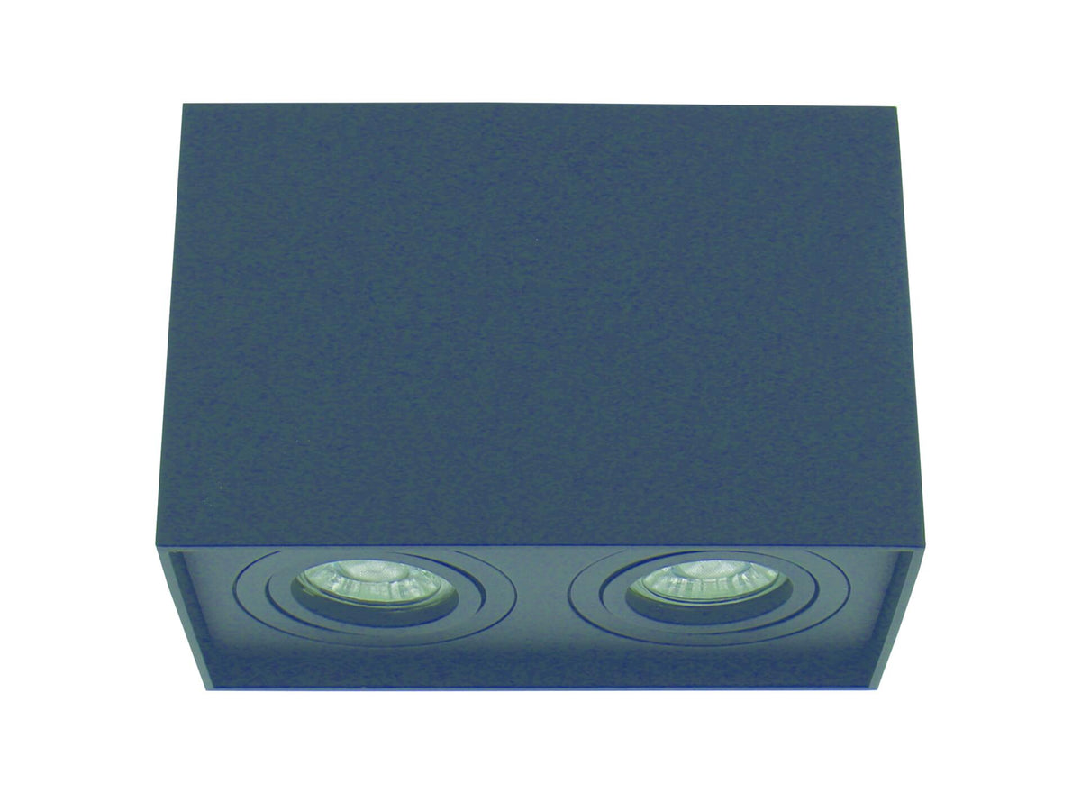 Prolight Tussio LED plafondspot GU10 2x15 W vierkant zwart
