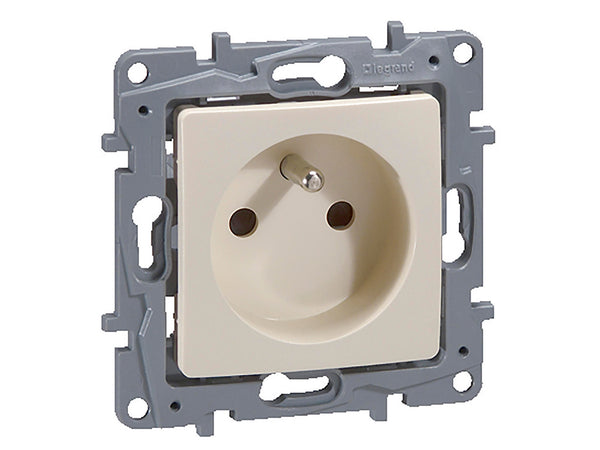 Legrand Tweepolig stopcontact met aarding crème
