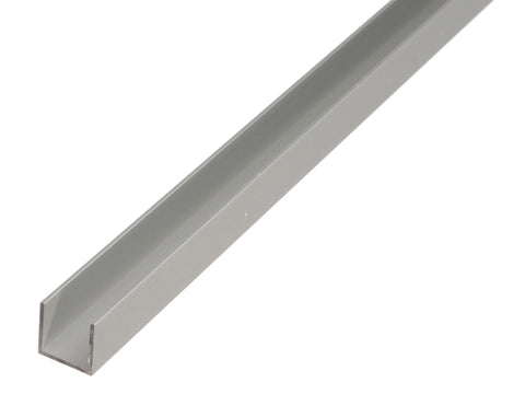 U-profiel 10x22x19x1,5 mm 100cm geanodiseerd aluminium zilver