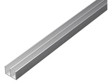 U-profiel dubbel 16x12x1 mm 100cm geanodiseerd aluminium zilver