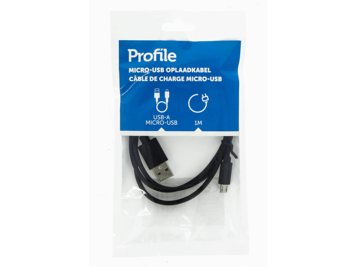 Profile USB-kabel micro-USB 1m zwart