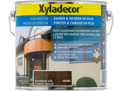 Xyladecor UV-plus houtbeits ramen & deuren 2,5l donkere eik