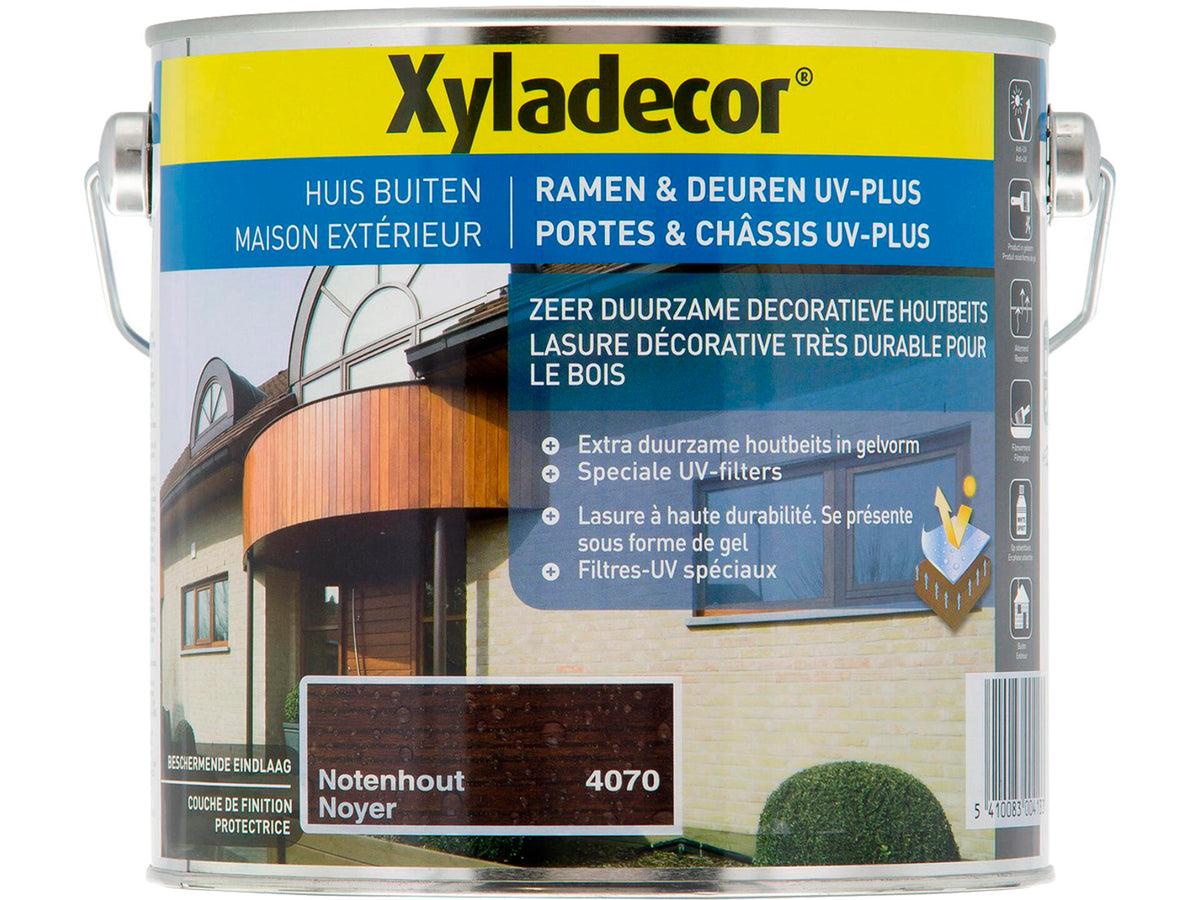 Xyladecor UV-plus houtbeits ramen & deuren 2,5l notenhout