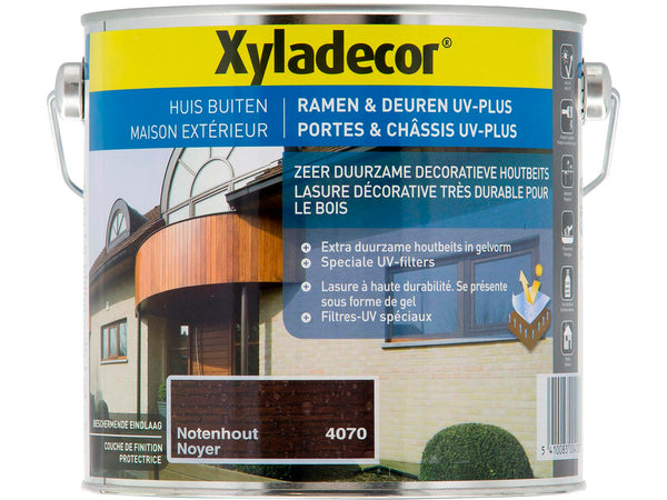 Xyladecor UV-plus houtbeits ramen & deuren 2,5l notenhout