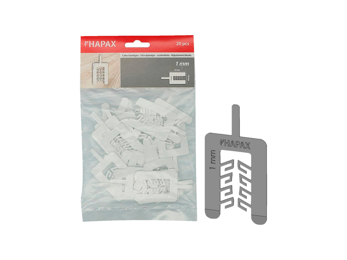 Uitvulplaatje 40x55x1 mm grijs 20 stuks