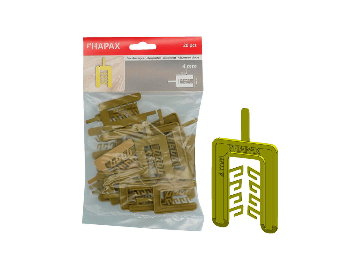 Uitvulplaatje 40x55x4 mm geel 20 stuks