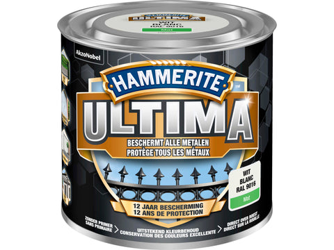 Hammerite Ultima metaallak mat 0,25l wit